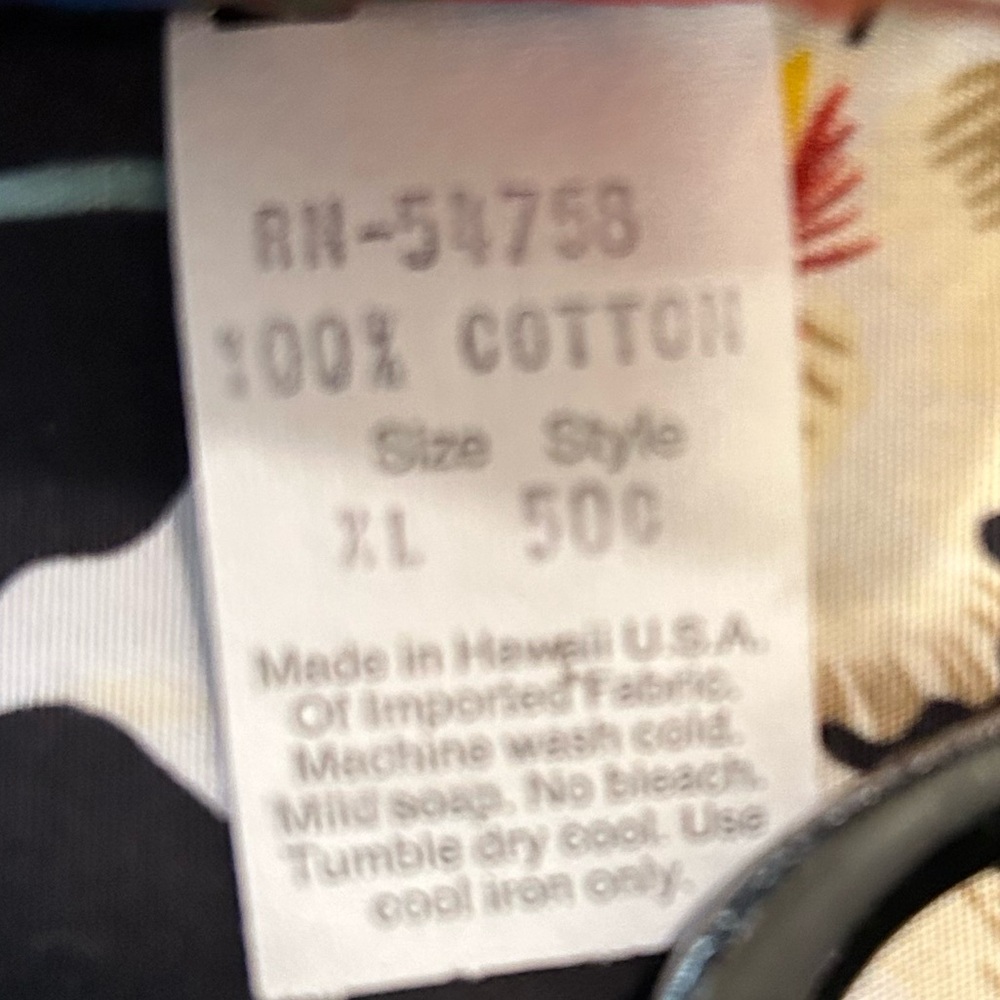 Paradise Found Vintage Star Orchid Floral Black Hawaiian Shirt Size XL - Picture 5 of 5